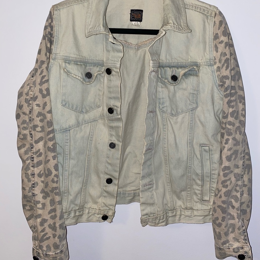 Volcom Cheetah Print Jean Jacket